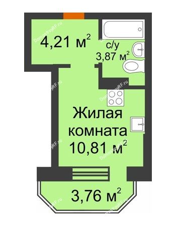 Студия 20,02 м² в ЖК Светлоград, дом Литер 16