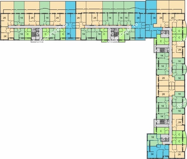 Планировка 2 этажа в доме 4 очередь - Литер 22 в ЖК Самолет
