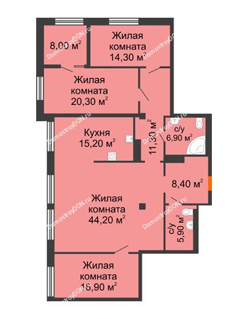 4 комнатная квартира 147,4 м² - ЖК Богатяновский