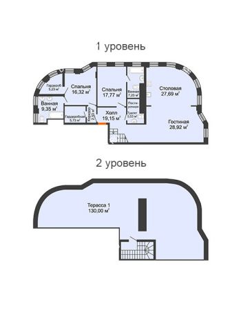 3 комнатная квартира 148,6 м² в ЖК Плотничный, дом № 2