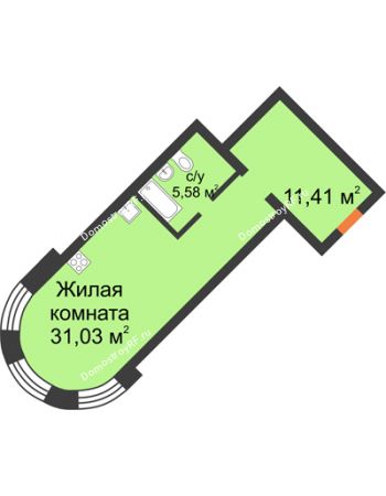 Студия 48,02 м² - ЖК На Владимирской