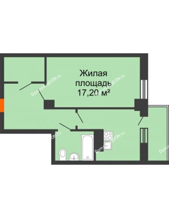 1 комнатная квартира 44,28 м² в ЖК Сокол Градъ, дом Литер 1 (8)