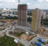 Ход строительства дома 1 в ЖК Голос Заря -