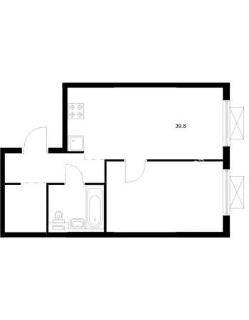 1 комнатная квартира 39,8 м² в ЖК Савин парк, дом корпус 8