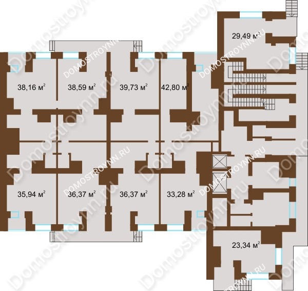 Планировка 1 этажа в доме № 69 в ЖК Рубин
