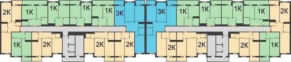 Планировка 3 этажа в доме Литер 2 в ЖК Поколение