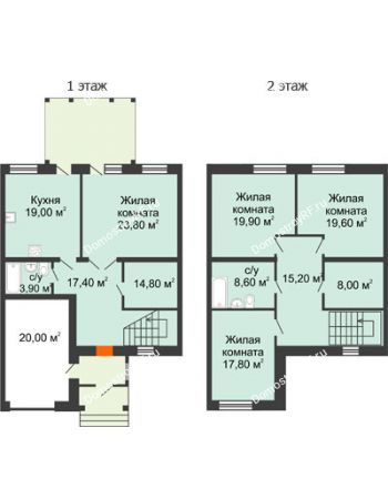 4 комнатная квартира 208,6 м² в КП Зазеркалье, дом таунхаус 208,6 м2