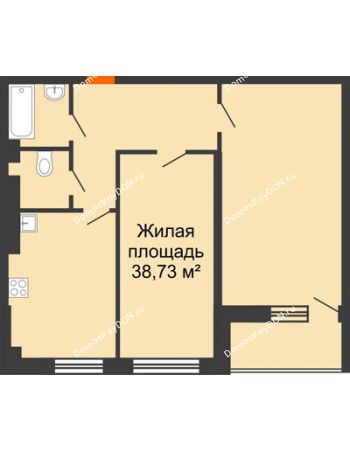 2 комнатная квартира 68,31 м² в ЖК Сокол Градъ, дом Литер 4 (5)