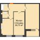 2 комнатная квартира 68,31 м² в ЖК Сокол Градъ, дом Литер 1 (8) - планировка