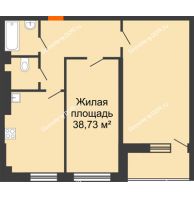 2 комнатная квартира 68,31 м² в ЖК Сокол Градъ, дом Литер 1 (8) - планировка