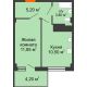1 комнатная квартира 33,15 м² в ЖК Грин Парк, дом Литер 1 - планировка