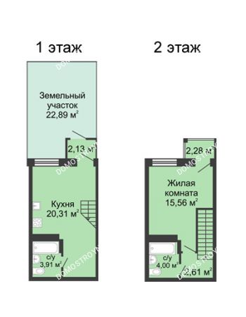 1 комнатная квартира 49,2 м² в ЖК Академический, дом № 10