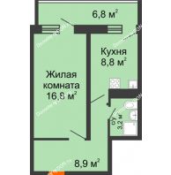 1 комнатная квартира 41,3 м² в ЖК Звезда Столицы, дом Литер 8 - планировка