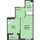 1 комнатная квартира 38,2 м² в ЖК Квартет, дом Литер 1 - планировка