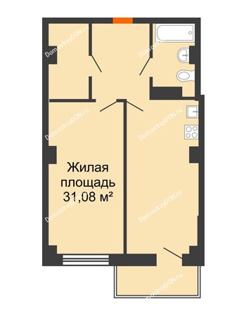 2 комнатная квартира 53,3 м² в ЖК Сокол Градъ, дом Литер 1 (8)