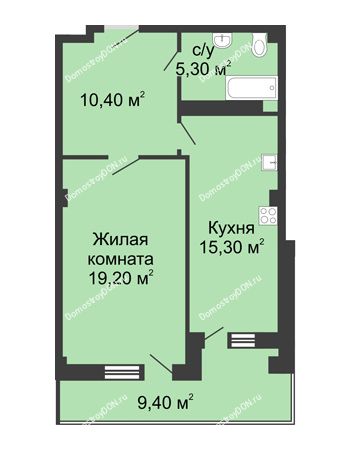 1 комнатная квартира 54,9 м² - ЖК Дом на Береговой
