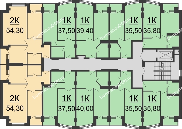 ЖК Дом 35 Линия - планировка 3 этажа