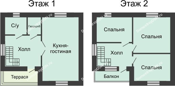 Планировка 1 этажа в доме Тип 3, 112 м² в КП Красный сад