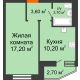 1 комнатная квартира 36,1 м² в ЖК 5 Элемент (Пятый Элемент), дом Корпус 5-7 (Монолит) - планировка