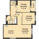2 комнатная квартира 68,89 м² в Макрорайон Амград, дом № 4 - планировка