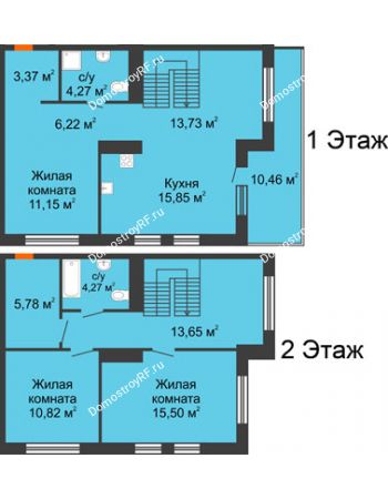 3 комнатная квартира 107,75 м² в ЖК Октябрьский, дом ГП-3