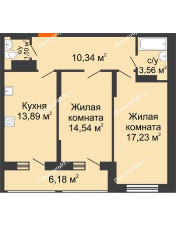2 комнатная квартира 61 м² в Макрорайон Амград, дом № 1