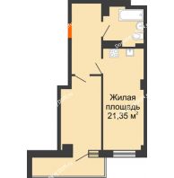 2 комнатная квартира 40,83 м² в ЖК Сокол Градъ, дом Литер 2 - планировка