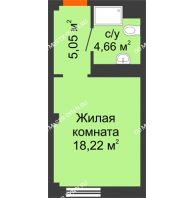 Апартаменты-студия 27,93 м², Апарт-Отель Гордеевка - планировка