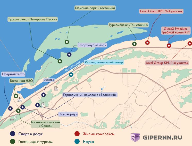 Нижегородцам показали карту застройки Гребного канала - фото 1