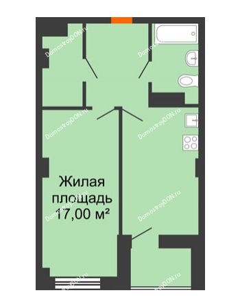 1 комнатная квартира 47,26 м² в ЖК Сокол Градъ, дом Литер 1 (8)