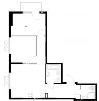 2 комнатная квартира 61,3 м² в ЖК Савин парк, дом корпус 8 - планировка