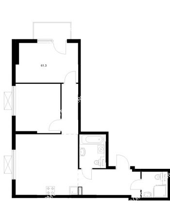 2 комнатная квартира 61,3 м² в ЖК Савин парк, дом корпус 8