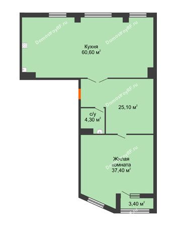 1 комнатная квартира 127,2 м² - ЖК ROLE CLEF