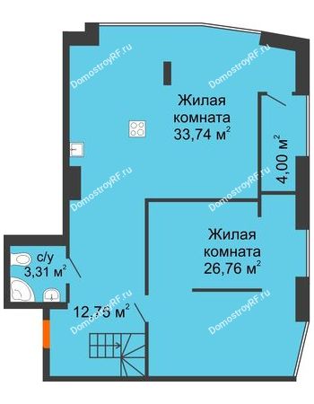 3 комнатная квартира 148,17 м² в ЖК Мозаика, дом Литер 4