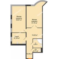 Студия 109,77 м², ЖК Платонов - планировка