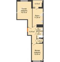 2 комнатная квартира 55,9 м² в ЖК Грин Парк, дом Литер 2 - планировка