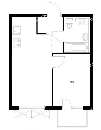 1 комнатная квартира 33 м² в ЖК Савин парк, дом корпус 8