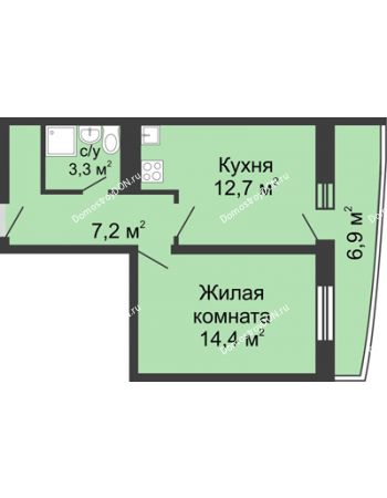 1 комнатная квартира 39,8 м² в ЖК Звезда Столицы, дом Литер 3