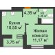 1 комнатная квартира 32,35 м² в ЖК Светлоград, дом Литер 15 - планировка