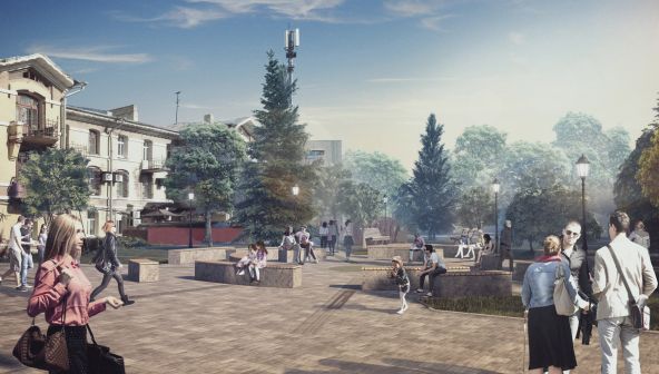 Комплексное благоустройство сквера в центре Сормово в Нижнем Новгороде