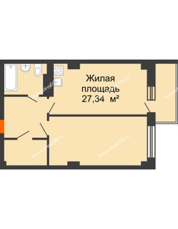 2 комнатная квартира 47,24 м² в ЖК Сокол Градъ, дом Литер 6